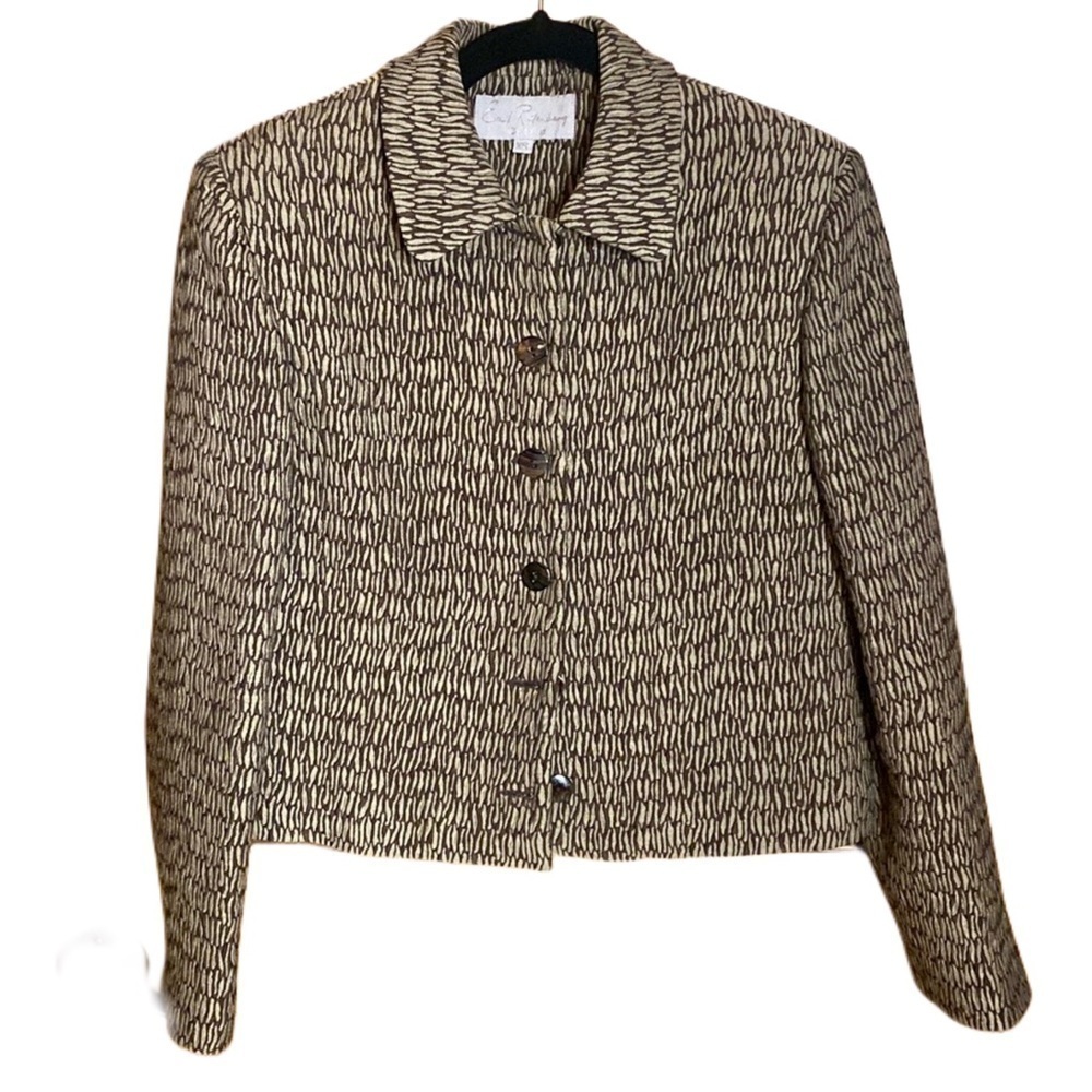 90s Emil Rutenberg Cropped quilted Blazer jacket Padded Shoulder Women XS